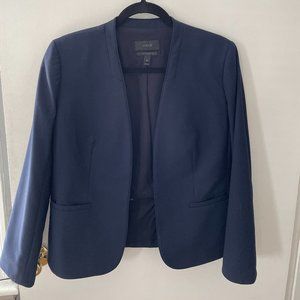 J. Crew Navy Blue Blazer Bi Stretch with Snap Closure, Size 8, GENTLY WORN